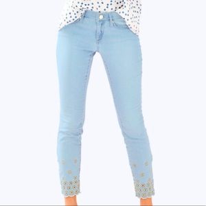 Lilly Pulitzer jeans with gold detailing